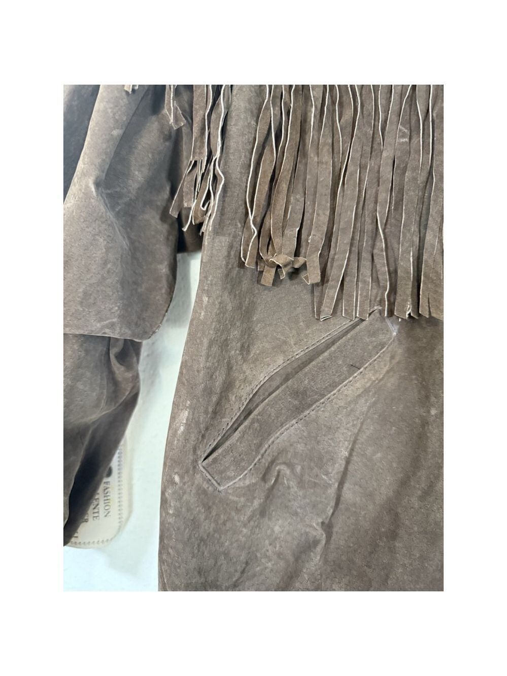 Vtg Sergio Valente Suede Leather Fringe Jacket Women MED Western Boho Rodeo NWT - Picture 11 of 14
